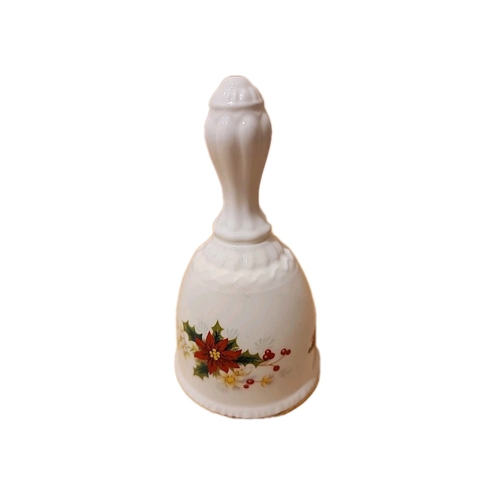 Royal Albert English Bone China Poinsettia Dinner Bell England Christmas 5" EUC